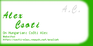 alex csoti business card